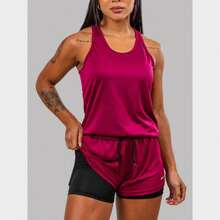 Women's 2-In-1 Gym Set With Compression Shorts And Racerback Tank Top For Exercise And Training - Junta - Ver 11