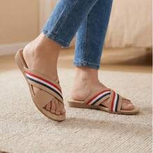 Sandalias Para Dama Tacón Bajo Tira Deportiva Estilo DAYA131 Material Sintético y Tipo Gamuza Casual Fiesta Playa - Nude Sintético - Ver 2