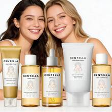 马达加斯加积雪草护肤套装，包含泡沫洁面乳、卸妆油、爽肤水、精华液和舒缓霜，基础护肤礼盒，女士礼品套装 - 香檳色 - 查看 5