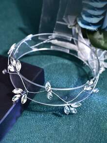 1pc Elegant Handmade Crystal Bridal Headband, Suitable For Weddings, Parties, Galas, And Daily Wear - Silver - View 7