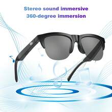 2026 Wireless Smart Glasses, Touch Operation, Built-In Microphone, HD Audio, Wireless Connection, Rechargeable Battery, Suitable For Office, Outdoor, Sports, Driving, Music Playback, Hands-Free Calling - Ideal Holiday Gift! - Black - View 1