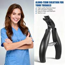 1pc Black Stainless Steel Thick Nail Clipper, Ergonomic Handle Design, Effortless & Anti-Slip, Slanted Blade To Prevent Water Splash, Sharp & Durable - Black - View 1