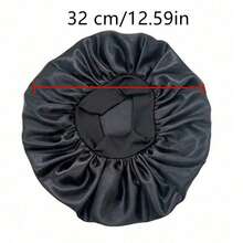 Awegeo 1/6/8 chiếc Mũ trùm đầu bằng satin co giãn vành rộng dành cho nữ, mũ chăm sóc tóc thoáng khí thoải mái cho trang phục thường ngày. - màu đen - Xem 3