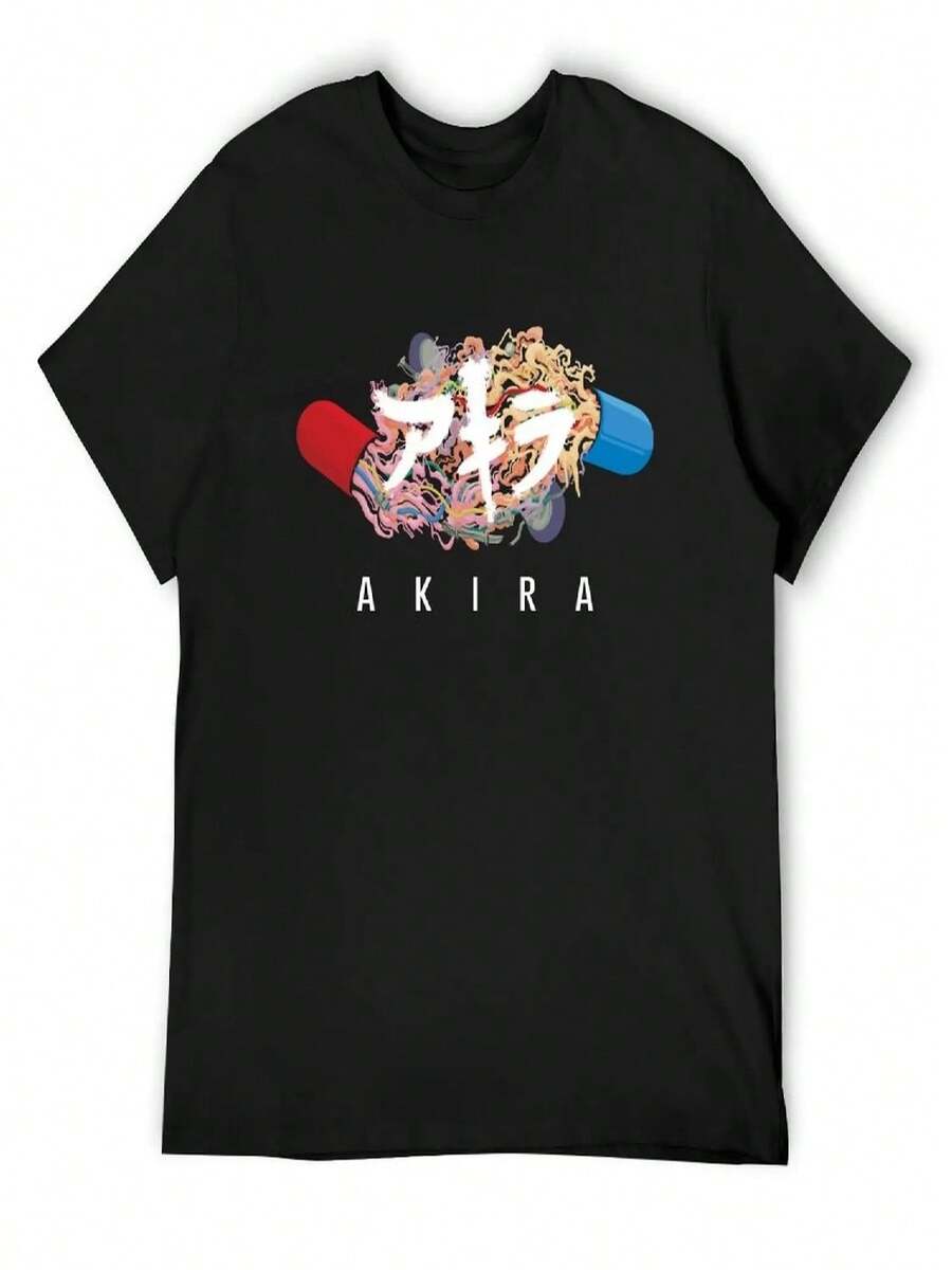 Akira Design White T-Shirt Customs Luxury T-Shirt Gifts For Boyfriend Men's Clothing - màu đen - Xem 1