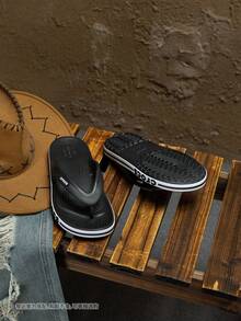 Crocs Casual Lightweight Flat Sandals, Unisex - Black - View 1