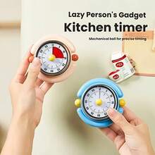 Colorful 60-Minute Mechanical Timer With Magnetic Base & No Battery Operation - Retro Analog Hourly Countdown Clock Suitable For Kitchen, Office Desk, Productivity, Gift For, Or Meetings - Plastic - Multicolor - View 3