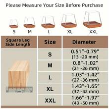 28-Pack New Arrival Felt Furniture Chair Leg Caps, 360° All-Around Protective Pads, Easy Install, Metallic Finish, Plastic Material, Home Renovation Hardware Accessories - Square Light Brown - View 3