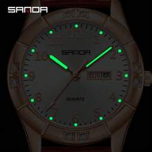 SANDA. Reloj de pulsera exquisito para mujer SANDA, de alta calidad y elegante, hermoso y duradero, preciso y confiable, con diseño de calendario dual, ligero y de moda - 9096 - Ver 7