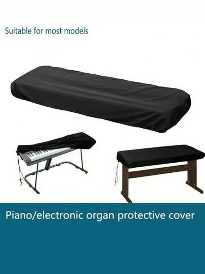 1 stuk stofhoes voor pianoklavier, geschikt voor digitale piano's, volledig dekkende beschermhoes met trekkoordsluiting, geschikt voor piano's met 61 en 88 toetsen.
