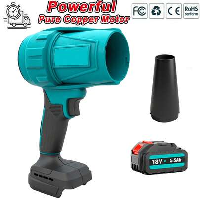 Cordless Air Leaf Blower With 1x 5.5Ah, Multifunctional Electric Leaf Blower, 1Pcs Removable Tube, Handheld Air Blower 18V Perfect For Computer/ Furniture/ Car/ Garden