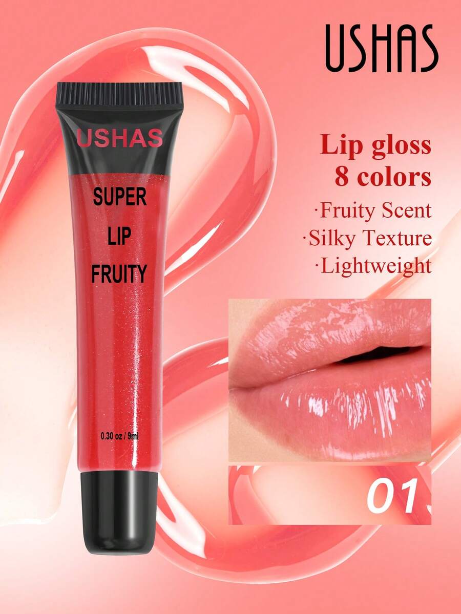 USHAS Lip Gloss, Moisturizing And Nourishing, Creates Mirror-Like Glossy Plump Lip Makeup, Hydrating Liquid Lipstick, Easy To Use, Suitable For All Skin Types - #01 - 查看 1