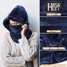 HASAGEI Ski Mask for Women Balaclava Women Men Windproof Thermal Hood Winter Neck Warmer with Plush - Azul - Ver 2