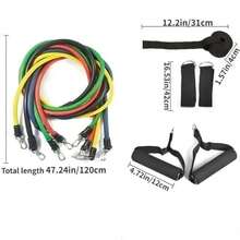 11pcs TPE Resistance Bands Set, Includes Door Anchor, Handles, Back Bag, Ankle Straps, Fitness Elastic Bands, Workout - Multicolor - View 2