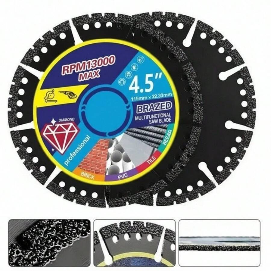 3pcs Black Cutting King Metal Cutting Disc, Stainless Steel Metal Alloy Ultra-Thin Saw Blade, Diamond Grinding Wheel - A - 查看 1