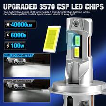 TOAUTO 2PCS H7 H4 H11 LED Lights For Car Headlight Bulb 100W 40000LM Mini Wireless Auto Lamp +1000% Bright Spotlights Automobile Headlamp 12V 24V - A - View 2