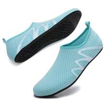 男士轻便夏季沙滩鞋，成人速干水鞋，赤脚防滑沙滩鞋游泳鞋，适合沙滩、河流、泳池、湖泊、冲浪等场合。 - 淺藍色 - 查看 3