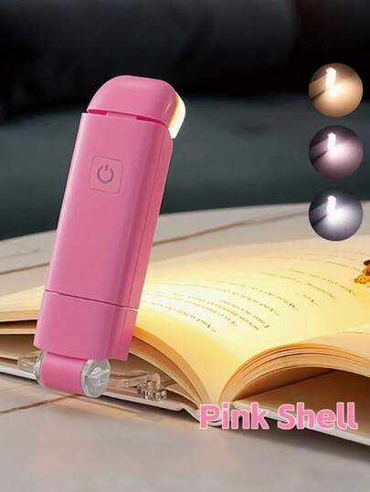 USB Rechargeable Foldable Reading Light, Eye-Caring Night Light For Reading, 3 Light Colors, Portable Book Clip Lamp, Bookmark Reading Light, Bedside Lamp