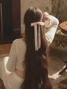 1个磁性蝴蝶结发夹，女士半扎发专用发夹，2026新款设计 - 彩色 - 查看 3