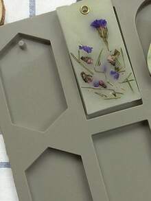 Molde de silicona de 6 cavidades para hacer jabón artesanal, molde hexagonal para aromaterapi, cera, yeso, epoxi y manualidades DIY - Verde militar - Ver 4