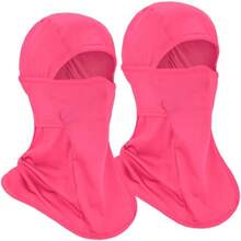 Headshion Verano Pasamontañas para Hombres y Mujeres 2-Pack Enfriamiento Bufandas para Ciclismo Esquí Protección Solar Summer Cooling Balaclava Face Mask Neck Gaiter - 2 Rosa - Ver 4