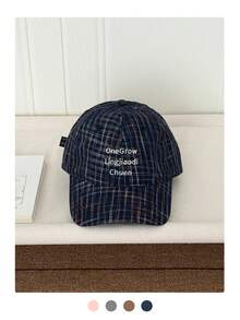 软顶复古格子报童帽，薄款宽檐遮阳帽，街头风泡泡格子超大檐棒球帽，方格棒球帽，美式英式学院风男女通用大号头围防晒运动报童帽 - 泡泡格紋 - 查看 10