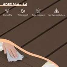 Mesa auxiliar plegable para exteriores, mesa auxiliar exterior HDPS para patio, porche, cubierta, piscina, 14 pulgadas de altura, negro - Marrón oscuro - Ver 10