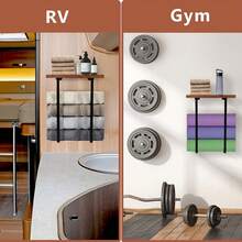 Bathroom Wall Decor Towel Rack, Bathroom Storage Shelf, Minimalist Design Organizer Rack For Bath Towels, Hand Towels, Suitable For Bathroom, Spa, Salon, RV - Multicolor - View 7