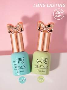 JR 10支装12毫升凝胶指甲油套装，包含红色、粉色、裸色凝胶指甲油，UV/LED可卸甲油套装，家用DIY，底油、面油，女孩礼物 - 彩色 - 查看 3