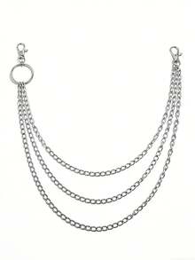 1件装时尚白色K极简双层朋克嘻哈腰链，适合女性参加夏季派对、秋季上学、万圣节等场合 - 白色 - 查看 11