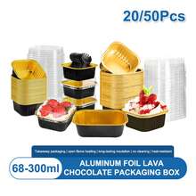 10/20/50 Pcs Foil Cupcake Liners Heat Resistant Aluminum Cake Cups With Lid Round Baking Cups With Lids Kitchen Wedding Birthday Party Supply - Multicolor - View 1