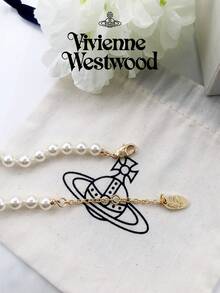 Collar de perlas con broche Saturno de la colección Lucrece (1 pieza), latón dorado con detalles de diamantes de imitación brillantes. - Dorado - Ver 11