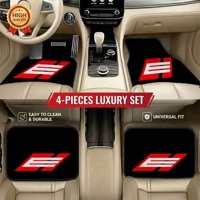 4 piezas de alfombrillas de piso de coche únicas | Estilo elegante, regalo exclusivo para entusiastas del automóvil, tamaño universal, fácil de mantener, hechas de fibra de poliéster