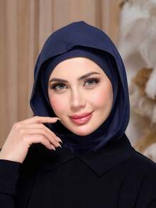 1 pièce Cagoule, Foulard turban tout-en-un, Tour de cou tricoté élastique, Tissu léger et extensible, Convient pour la prière, les voyages, le travail, le port quotidien, la plage, les vacances, les accessoires - Cagoule - Voir 9