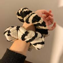 韩式极简条纹加厚发圈，高弹力不伤发，女士日常佩戴发绳 - 彩色 - 查看 6