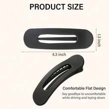 4-Pack Ultimate Comfort Hair Clips - Lay Down Flat Design With Secure Grip Technology | & Pull-Free | For Driving, Sleeping, All Styles - Black - View 2