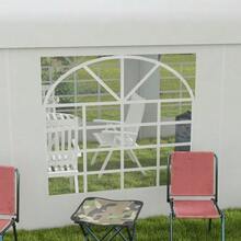 Panel lateral con ventana para carpa de 6 x 2 m, pared de repuesto para carpa de fiesta, impermeable y resistente a los rayos UV, panel lateral blanco - Blanco - Ver 3
