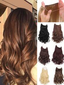 1顶女士蕾丝前假发，长卷U型假发，合成纤维接发 - 彩色 - 查看 1