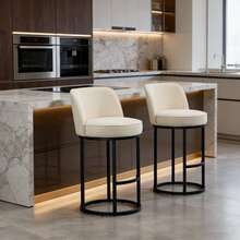 Barstools - Beige + Linen - View 1