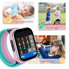 4G Reloj Inteligente para Smartwatch teléfonos con una Llamada SOS Camera de Video Música 8 Juegos Tarjetas de Palabras Pantalla táctil HD Reloj para Regalos para 4-14-035 - rosa (sin GPS) - Ver 6