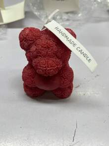 1pc Rose Bear Scented Candle, Individually Packaged, Makes A Great Gift. This Candle Combines Aesthetics And Fragrance, With The Romantic Rose Element And The Adorable Bear Shape Perfectly Blended. - Multicolor - View 9