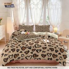 3 Stücke Leoparden Muster Bettwäsche Set, inklusive 1 Bettbezug und 2 Kissenbezüge, ohne Innenkern, weich und bequem, Material aus Polyester, geeignet für Inneneinrichtung, Heimtextilien, ganzjährig, passend als Geschenk für Jungen, Mädchen, Teenager - 6738+SJT+Y - Übersicht 6