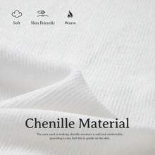 ¡RecomendadoSimple&Opulence - Suéter de chenilla para mujer, cuello redondo, manga larga, dobladillo acanalado, cuello redondo¡Top de Temporada - Blanco - Ver 7