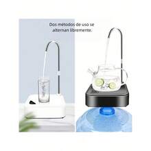 Dispensador de Agua Eléctrico Recargable, Bomba de Agua Automática,portátil, dispensador de agua portátil recargable por USB-C para uso doméstico - Negro - Ver 4