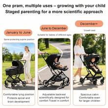 High View Stroller, Seat Converts To A Recliner, 2-In-1 Stroller, No Need To Transition From Birth To 3 Years, Foldable Stroller, Travel Essential, Baby Essentials, Reversible Seat - Black - View 3