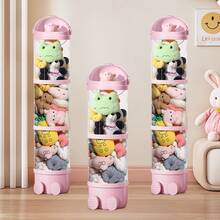Senmeo 1 Piece. 162cm Toy Storage Box (Transparent/Easy Assembly) For Plush Toys/Home Decor|Suitable For Collection - Màu hồng, 162cm - Xem 4