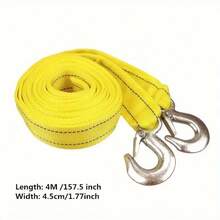 [ Emergency Rescue ] Heavy-Duty 5-Ton Nylon Tow Rope - Yellow Off-Road Emergency Rescue Rope For Car Tow Ropes, Ensuring Handling, Durable 3/4m (9.84-Foot) With Metal Hooks, Double-Layer Thickened And Durable - A - View 6