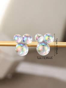 1 Đôi bông tai bong bóng cầu vồng, bông tai đổi màu óng ánh, bông tai độc đáo lấy cảm hứng từ Wicked, quà tặng ý nghĩa. - Hoa tai - Xem 7