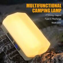 Luz portátil para camping al aire libre, reflector con batería de larga duración, luz de emergencia recargable, linterna de trabajo con imán potente - Linterna de mano - Ver 3