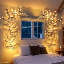 Warm Colored Light Vine Lamp, LED Tree Branches Rattan Decoration Lights, USB Powered Room Ambience Light, Wall Light, Christmas Party Decoration, Suitable For Living Rooms, Bedrooms, Weddings, Parties - 70,87 inch / 96 đèn LED - 1 cái - Xem 5