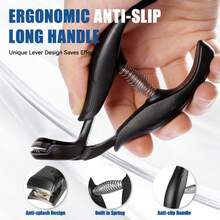 1pc Black Stainless Steel Thick Nail Clipper, Ergonomic Handle Design, Effortless & Anti-Slip, Slanted Blade To Prevent Water Splash, Sharp & Durable - Black - View 3